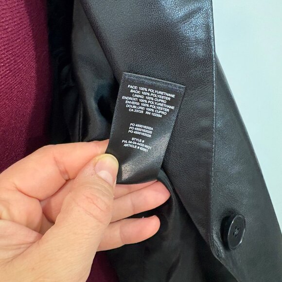 Aritzia Wilfred Memories Faux Leather Blazer Black Perfect Condition 90s S - Picture 7 of 12